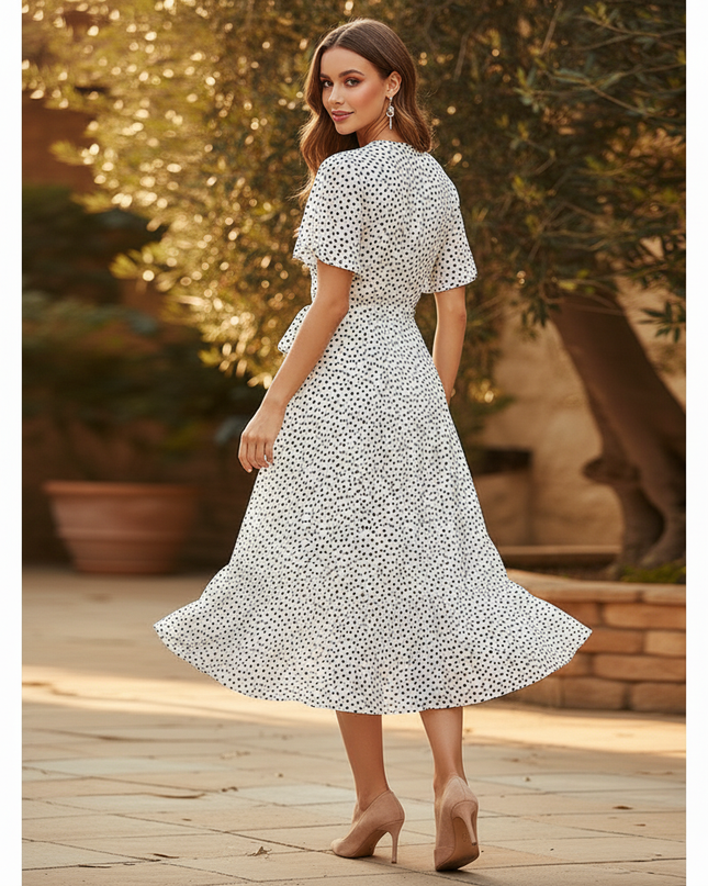 Leichtes Chiffonkleid mit Punktemuster - Ansicht 2